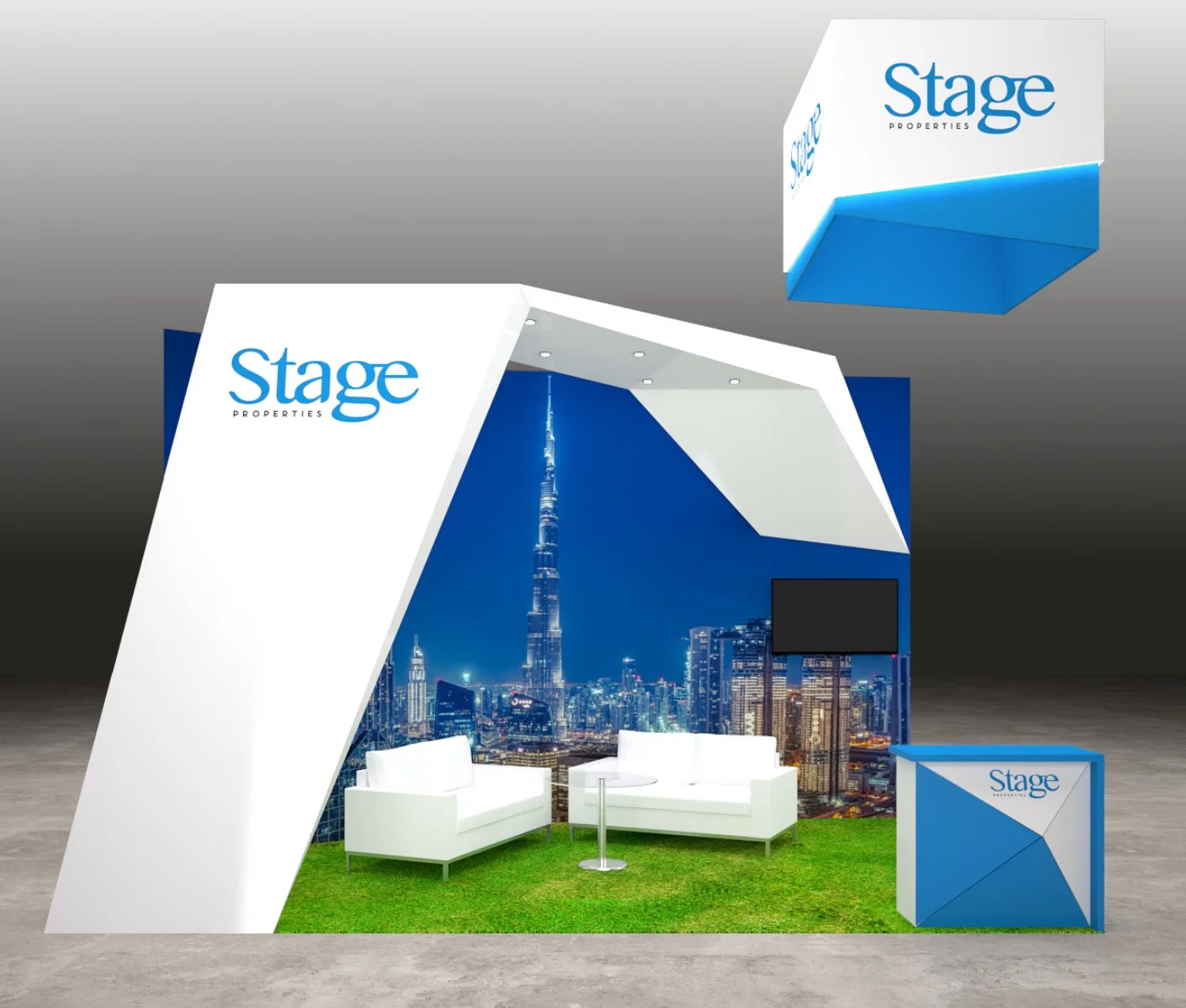 3D Exhibition Stand Design City Scape Property show Dubai